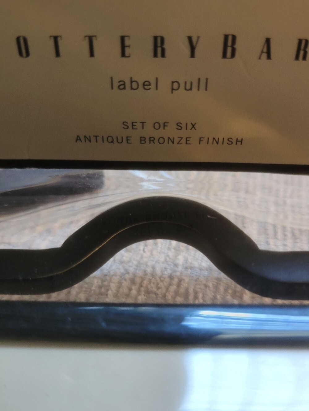 Pottery Barn Antique Bronze Label Pulls - Bronze/Black Finish (Set of 5) - Picture 3 of 12